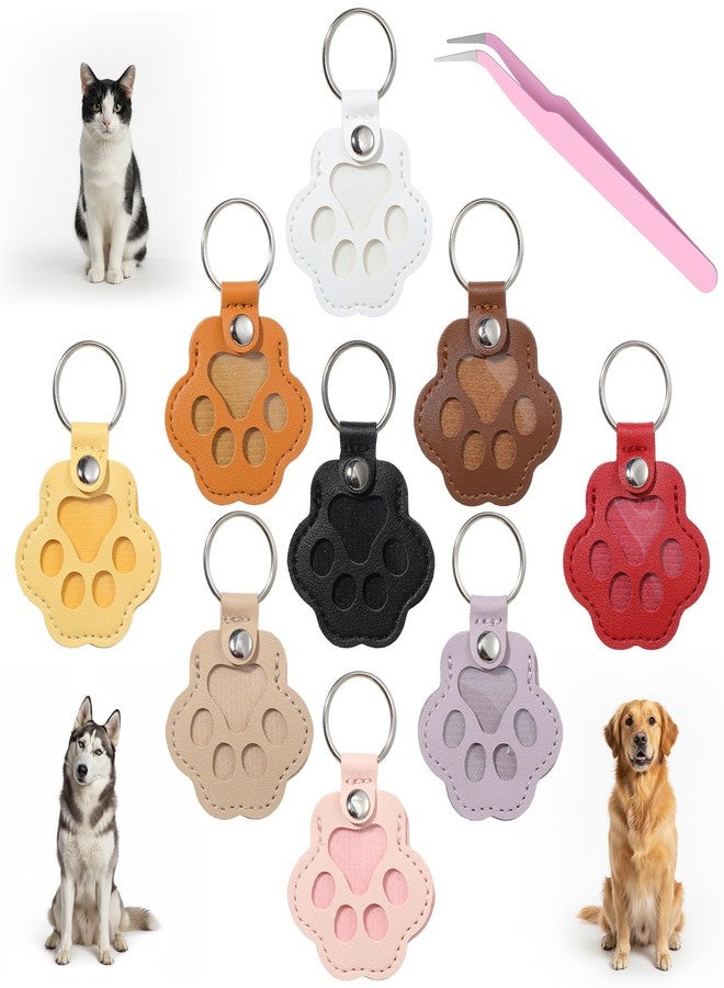 guduling 10pcs Pet Fur Keychain, Dog Hair Keepsake Keychain with Tweezers, Pet Hair Keepsake Fur Locket Key Chain, Dog Hair Memorial, Paw Key Chain for Collecting Cat And Dogs Hair - Image 1